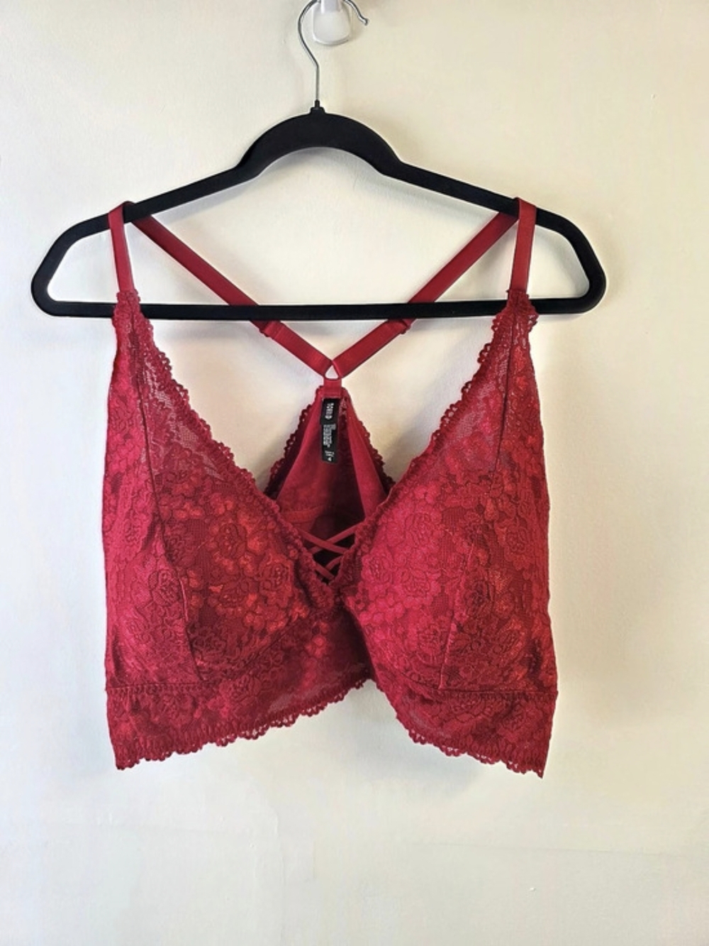 Torrid Crossback Lace Bralette Red Size 4